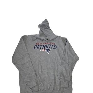 NE Patriots Gray Hoodie Mens 4XL Sweatshirt Kangaroo Pocket Cotton Polyester New